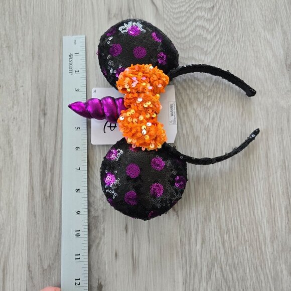 Disney | Minnie Mouse black sequin purple unicorn ears headband - Picture 4 of 5